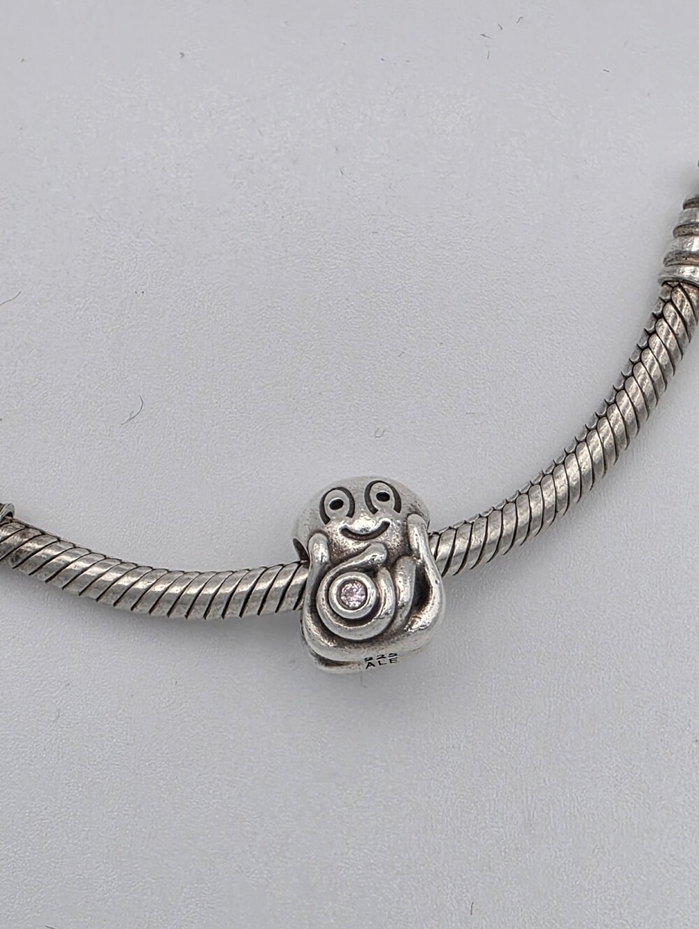 Retired Pandora Octopus Charm Bead Pink CZ Ocean Beach Nautical Travel